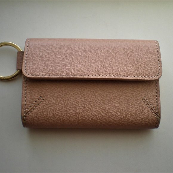 NWT Designer Charlotte Olympia Calfskin Leather Blush Feline Keychain Purse $325 - Picture 3 of 11